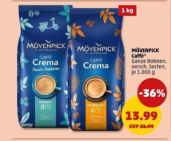 MÖVENPICK Caffè* Ganze Bohnen, verschieden, Sorten, je 1.000 g