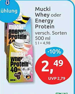 Mucki Whey oder Energy Protein 500 ml