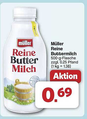 Müller Reine Buttermilch 500-g-Flasche