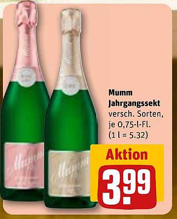 Mumm Jahrgangssekt 0,75 l Flasche