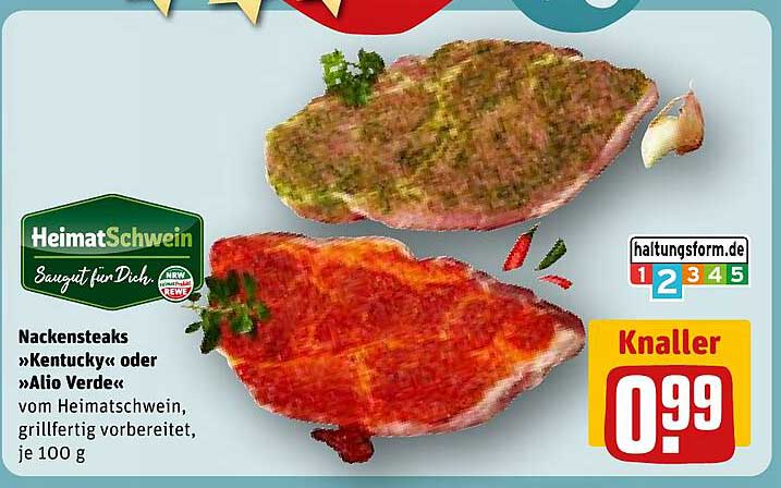 Nackensteaks »Kentucky« oder »Alio Verde« vom HeimatSchwein