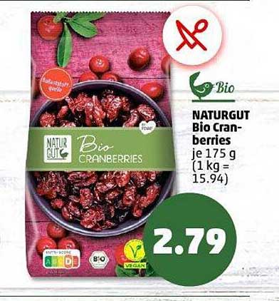 NATURGUT Bio Cranberries je 175 g