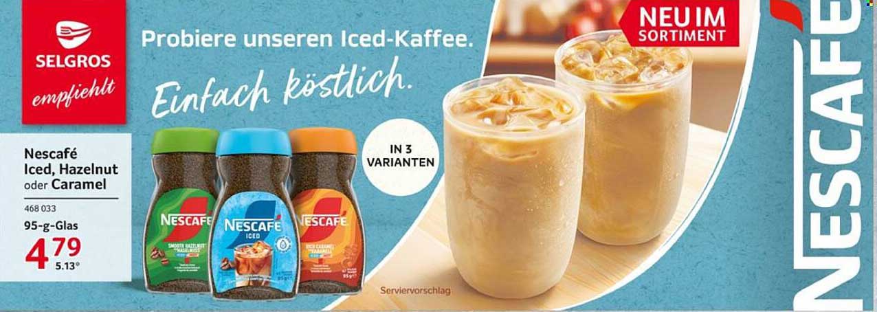 Nescafé Iced, Hazelnut oder Caramel