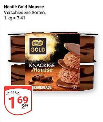 Nestlé Gold Mousse, verschiedene Sorten, 1 kg = 7,41