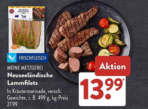 Neuseeländische Lammfilets in Kräutermarinade