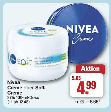 Nivea Creme oder Soft Creme 375/400-ml-Dose