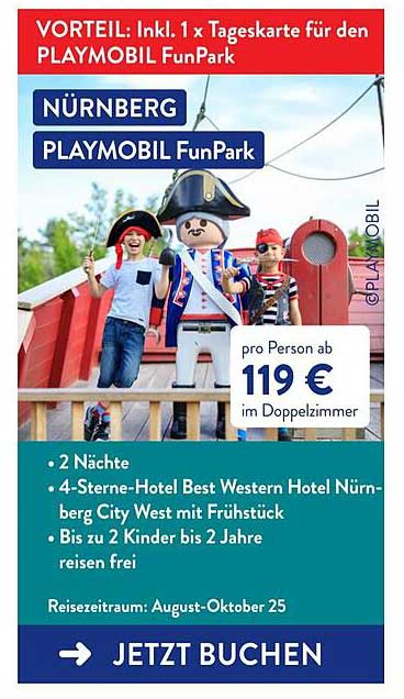 NÜRNBERG PLAYMOBIL FunPark – 2 Nächte im 4-Sterne-Hotel inkl. Tageskarte
