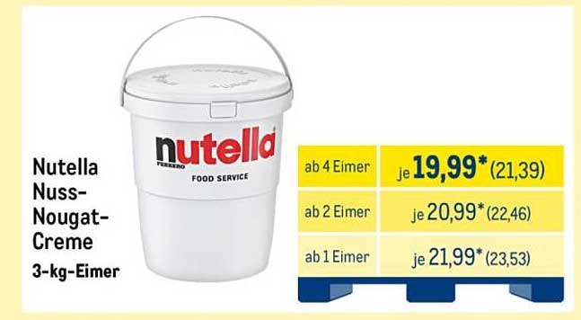 Nutella Nuss-Nougat-Creme 3-kg-Eimer