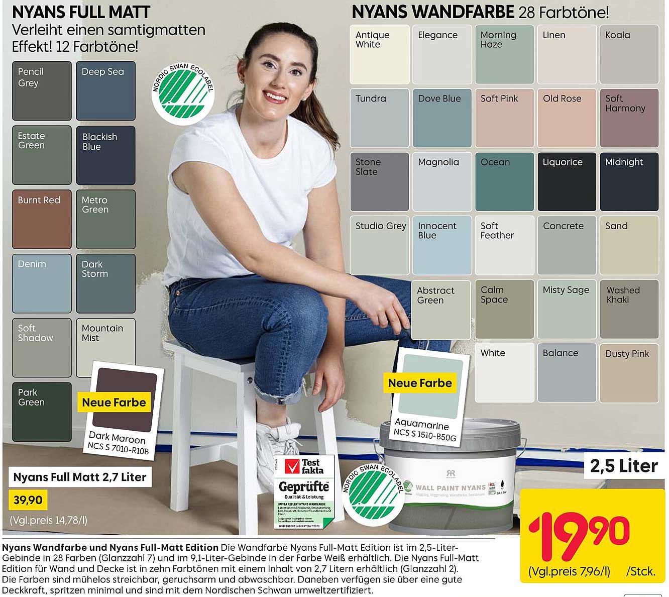 Nyans Wandfarbe und Nyans Full-Matt Edition