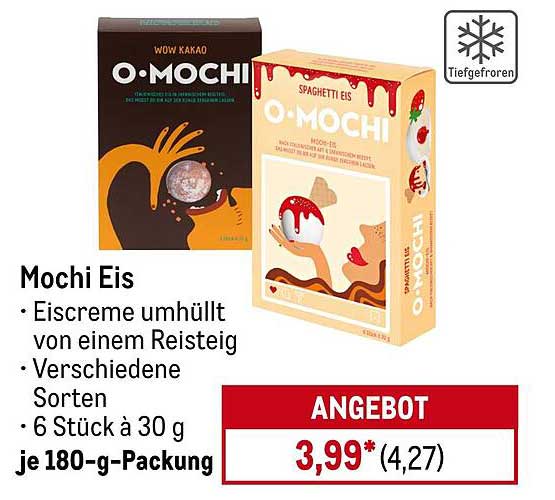 O-MOCHI Mochi Eis - 6 Stück à 30 g je 180-g-Packung