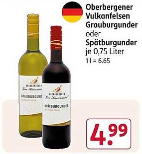 Oberbergener Vulkanfelsen Grauburgunder oder Spätburgunder je 0,75 Liter