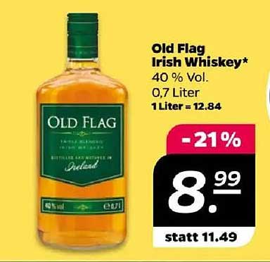 Old Flag Irish Whiskey 40 % Vol. 0,7 Liter