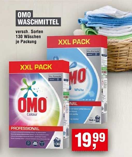 OMO Waschmittel - XXXL Pack für 130 Wäschen
