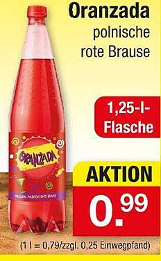 Oranzada polnische rote Brause 1,25-l-Flasche