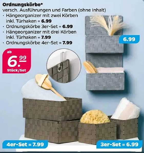 Ordnungskörbe in verschiedenen Ausführungen und Farben