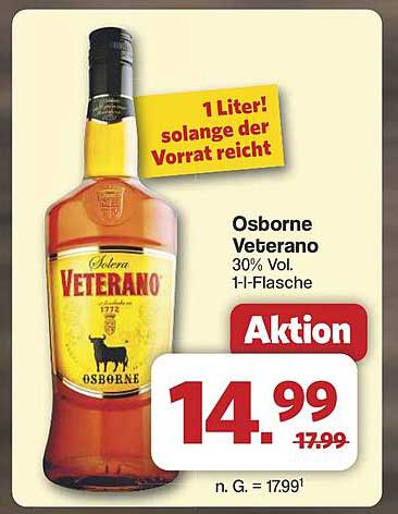 Osborne Veterano 1-Liter Flasche - 30% Vol.