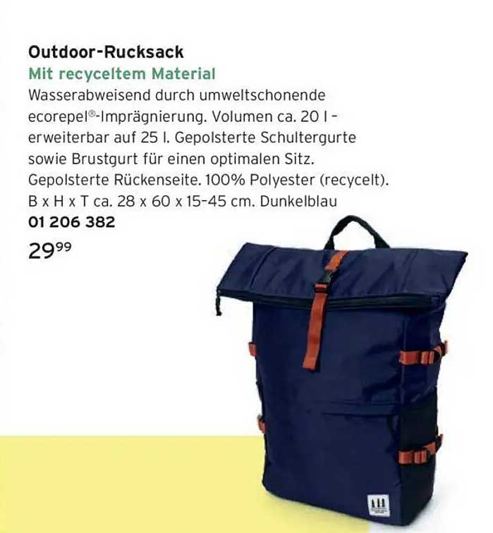 Outdoor-Rucksack mit recyceltem Material