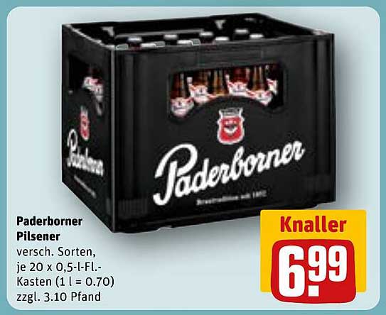 Paderborner Pilsener, 20 x 0,5 l-Flaschen - Knaller-Angebot!