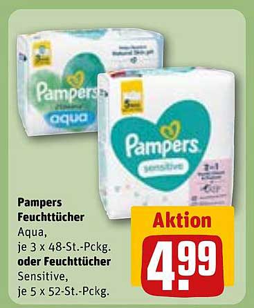 Pampers Feuchttücher Aqua oder Sensitive - Aktion
