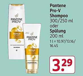 Pantene Pro-V Shampoo 300/250 ml oder Spülung 200 ml für nur 3,29 €