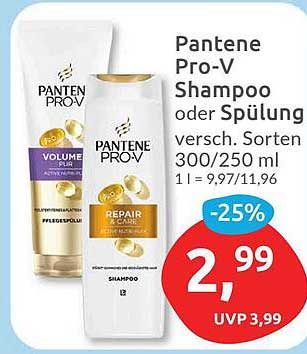 Pantene Pro-V Shampoo oder Spülung 300/250 ml - Jetzt nur 2,99 €