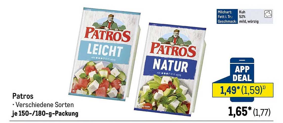 Patros - Leicht und Natur, verschiedene Sorten