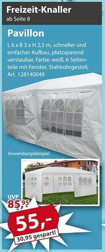 Pavillon L 6 x B 3 x H 2,5 m, schneller und einfacher Aufbau