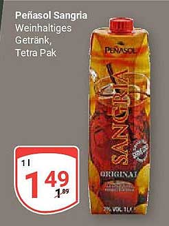 Peñasol Sangria Weinhalitges Getränk, Tetra Pak