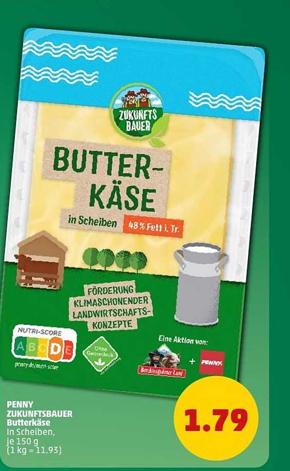 Penny Zukunftsbauer Butterkäse in Scheiben