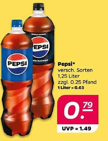 Pepsi verschiedene Sorten 1,25 Liter