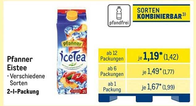 Pfanner Eistee - Verschiedene Sorten - 2-I-Packung