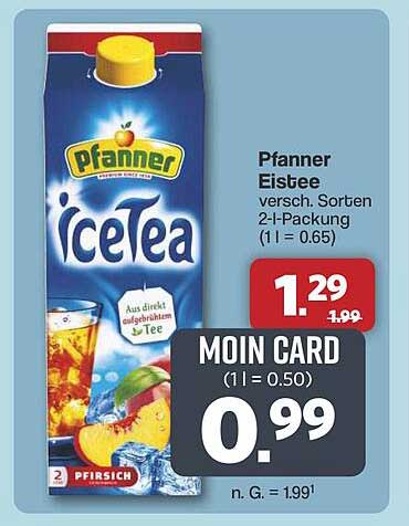 Pfanner Eistee verschiedene Sorten 2-l-Packung