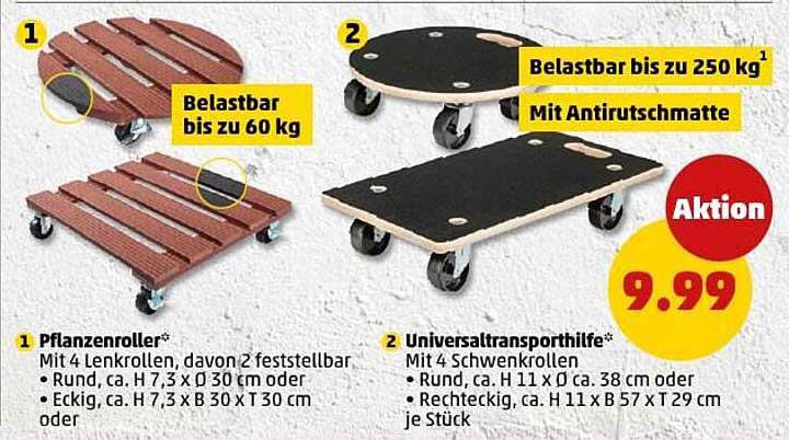 Pflanzenroller und Universaltransporthilfe - Praktische Helfer für Ihr Zuhause