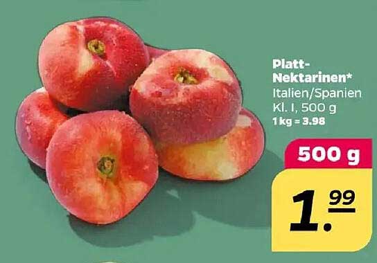 Platt-Nektarinen* Italien/Spanien Kl. I, 500 g