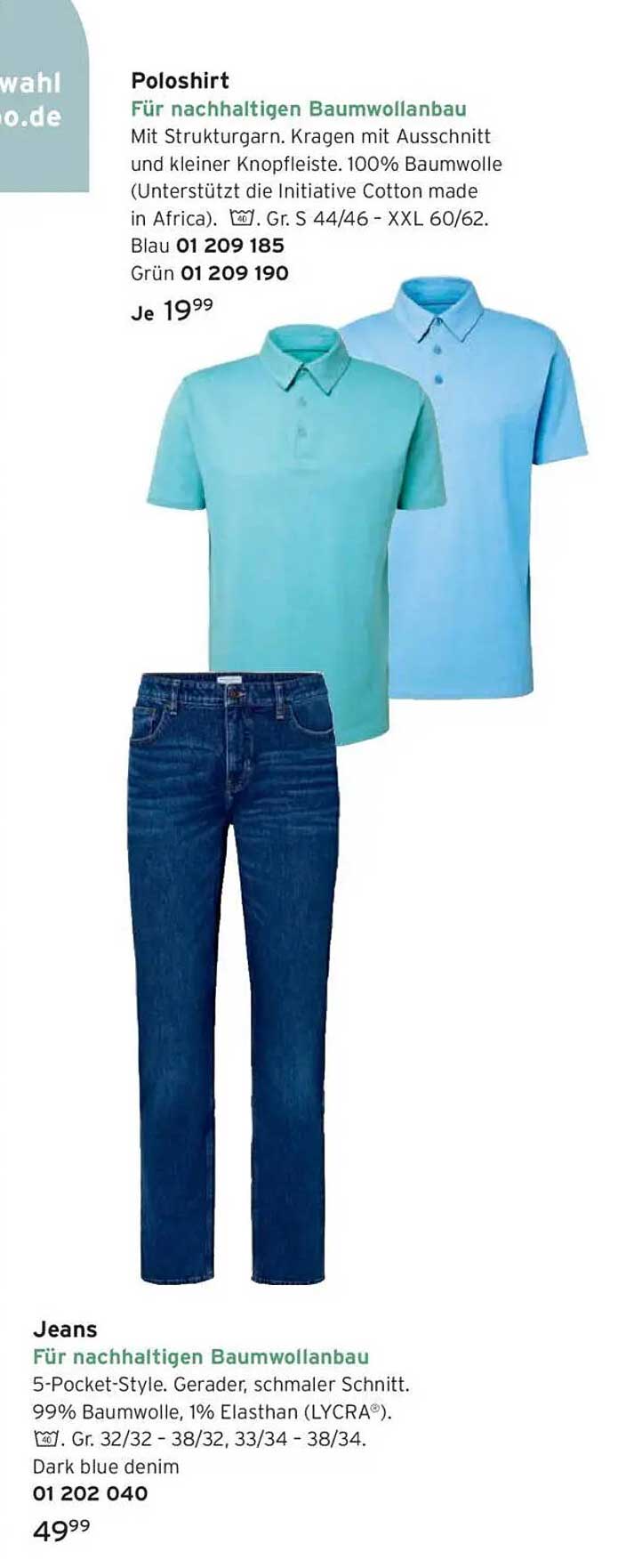Poloshirt und Jeans für nachhaltigen Baumwollbau