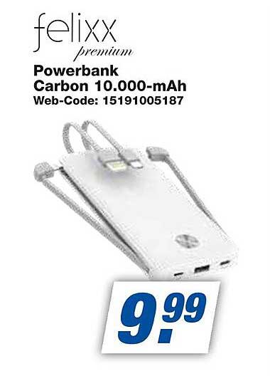 Powerbank Carbon 10.000-mAh von felixx premium