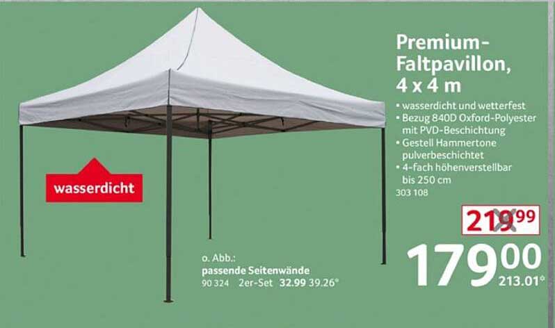 Premium-Faltpavillon, 4 x 4 m