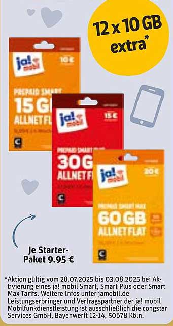 Prepaid Smart - 15 GB, 30 GB und 60 GB Allnet Flat