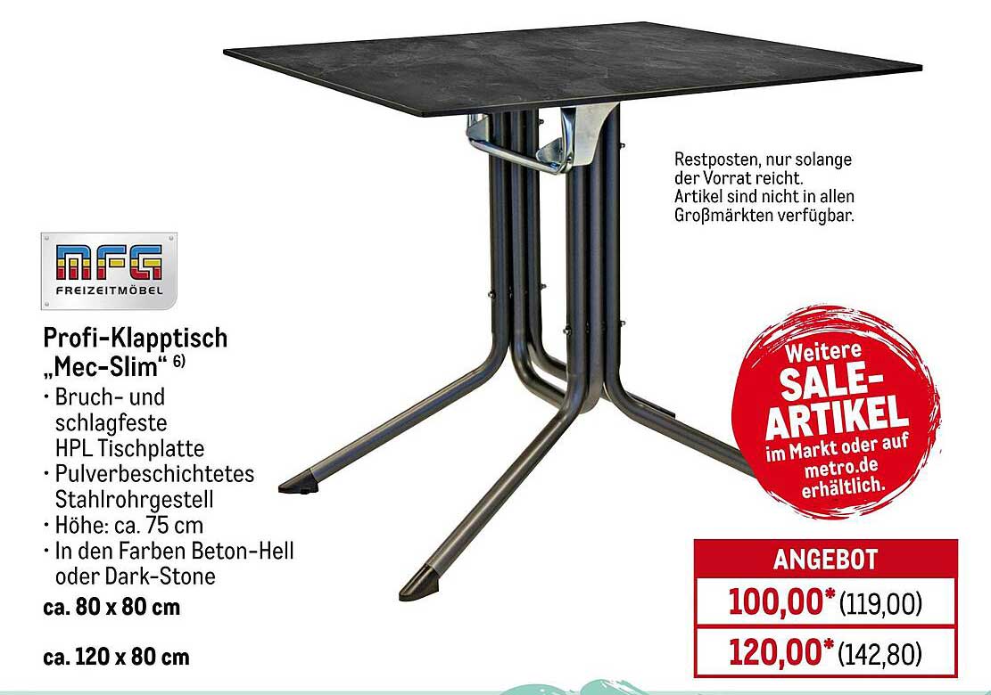 Profi-Klapptisch „Mec-Slim“