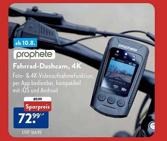 Prophete Fahrrad-Dashcam, 4K