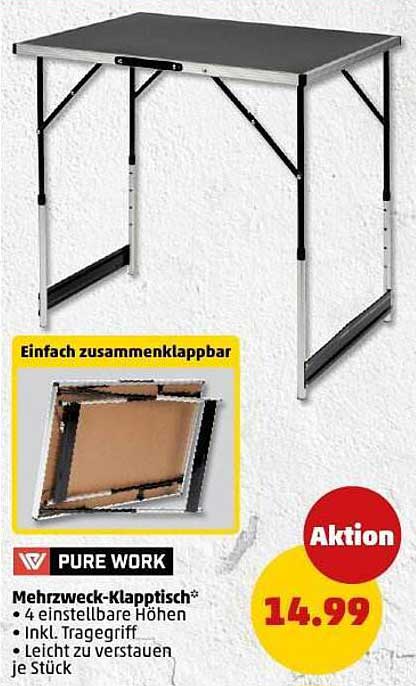 PURE WORK Mehrzweck-Klapptisch