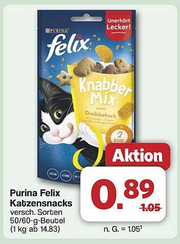 Purina Felix Katzensnacks - Knabber Mix 50/60 g