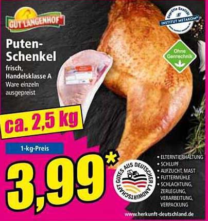 Putenschenkel frisch, Handelsklasse A