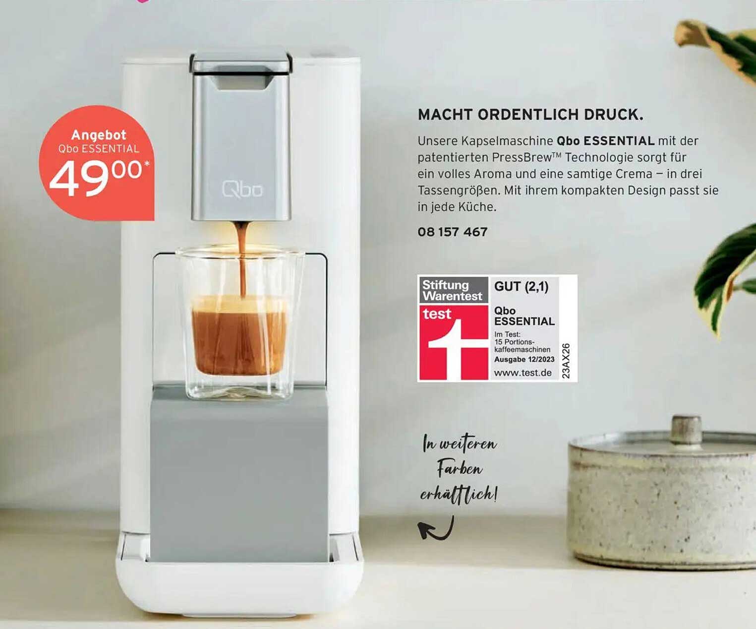 Qbo ESSENTIAL Kapselmaschine
