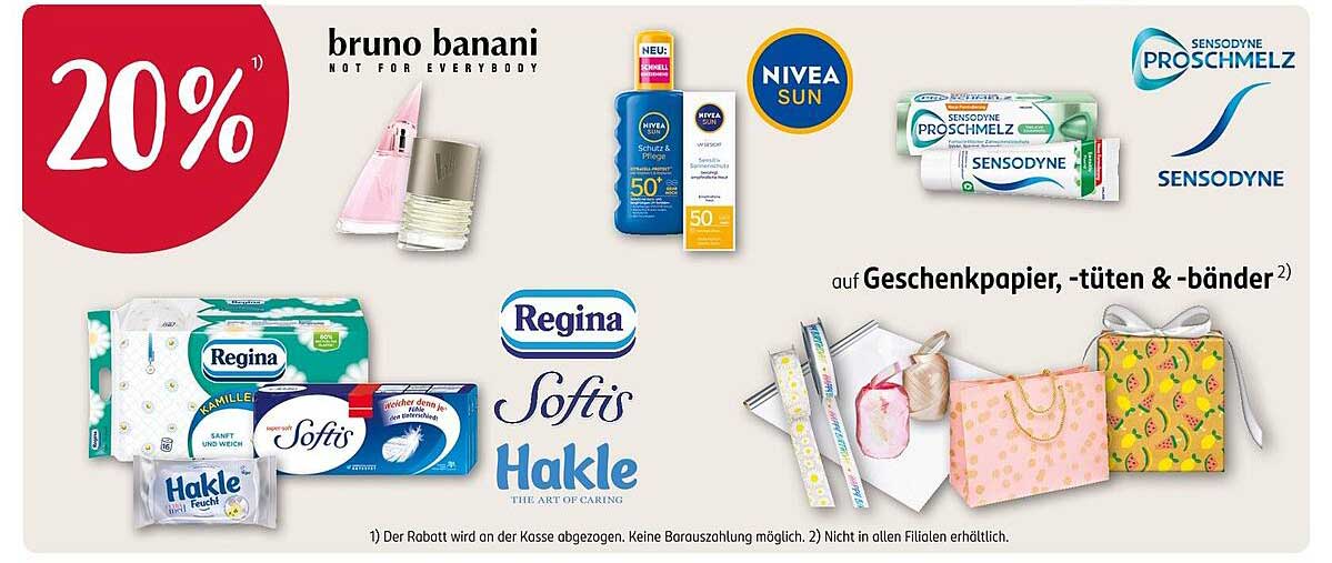 Rabatt auf Bruno Banani, NIVEA SUN, Regina, Softis, Hakle und Sensodyne
