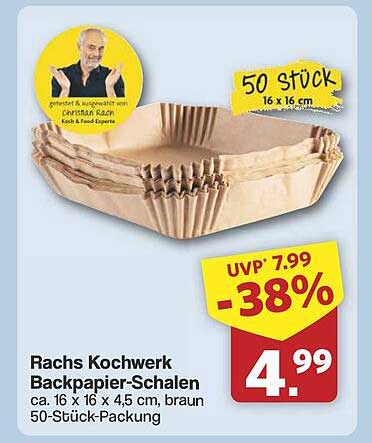 Rachs Kochwerk Backpapier-Schalen 50 Stück