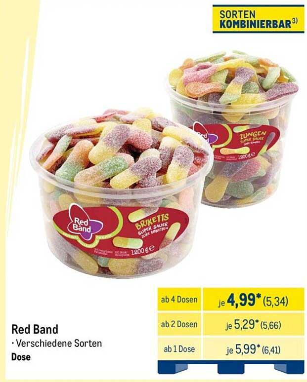 Red Band - Verschiedene Sorten Dose