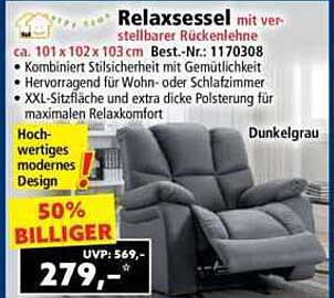Relaxsessel mit verstellbarer Rückenlehne