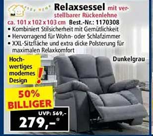 Relaxsessel mit verstellbarer Rückenlehne