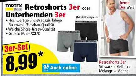 Retrosorts 3er oder Unterhemden 3er